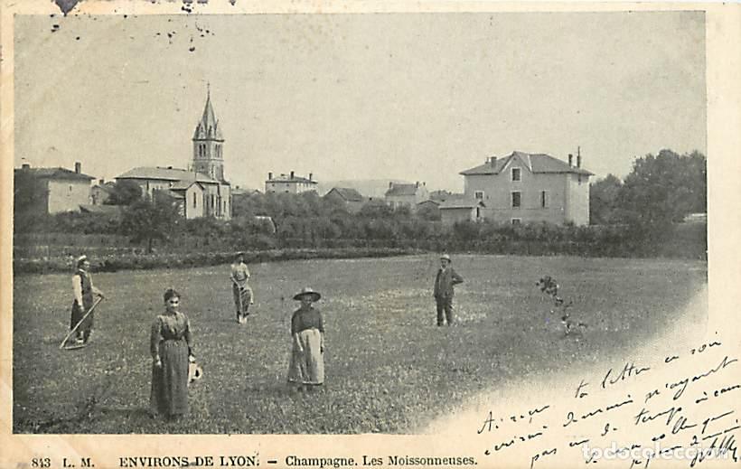 Postkarten: France - 69 - Champagne - Les Moissonneuses - Anim&eacute;e - Pr&eacute;curseur - Oblit&eacute;ration ronde de 1904 - CPA