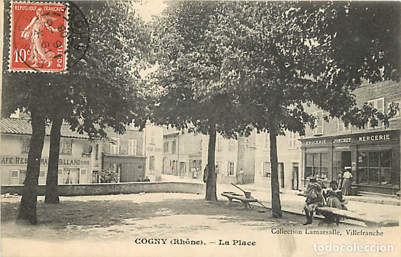 Cartoline: France - 69 - Cogny - La Place - Anim&eacute;e - Oblit&eacute;ration ronde de 1908 - CPA - Voir Scans Recto-Verso