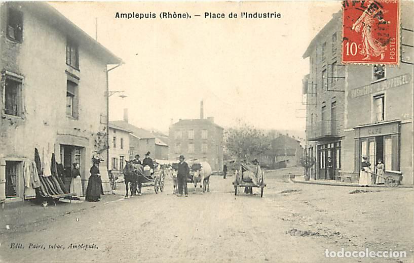 Cartoline: France - 69 - Amplepuis - Place de l'Industrie - Anim&eacute;e - Correspondance - CPA - Voir Scans Recto-Ve