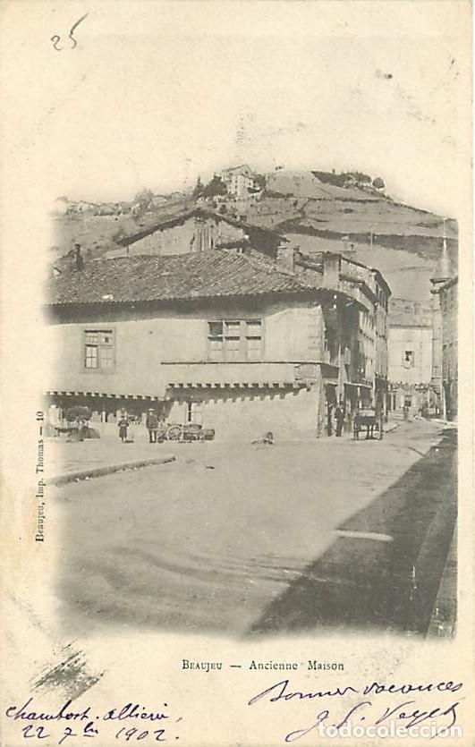 Cartoline: France - 69 - Beaujeu - Ancienne Maison - Anim&eacute;e - Pr&eacute;curseur - Oblit&eacute;ration ronde de 1902 - CPA - V