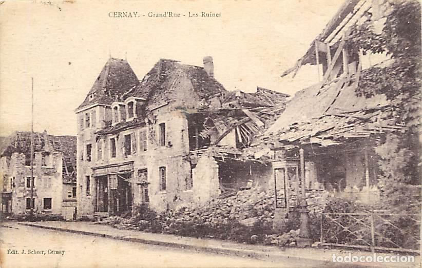 Postkarten: France - 67 - Cernay - Grand'Rue - Les Ruines - Correspondance - Oblit&eacute;ration ronde de 1923 - CPA -