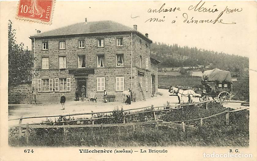 Cartoline: France - 69 - Villechen&egrave;ve - La Brioude - Anim&eacute;e - Cal&egrave;che - Oblit&eacute;ration ronde de 1908 - CPA - Voir