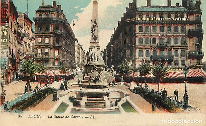 Postkarten: France - 69 - Lyon - La Statue de Carnot - Anim&eacute;e - Coloris&eacute;e - CPA - Voir Scans Recto-Verso