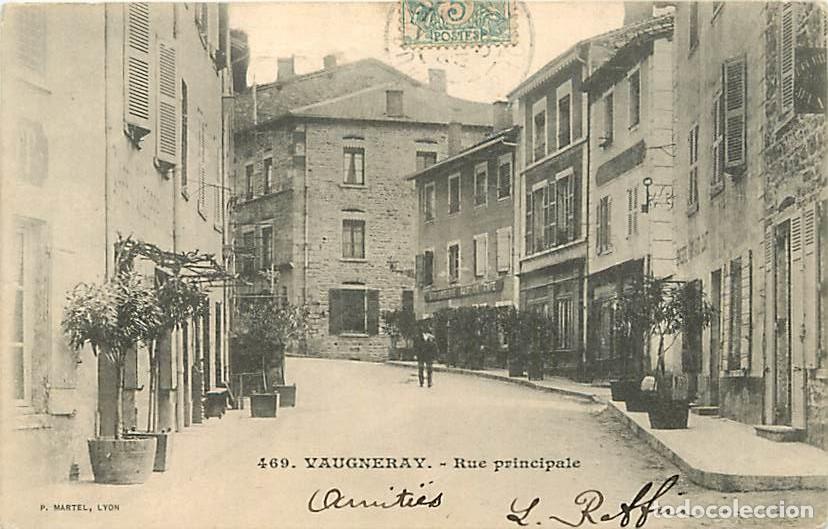 Postkarten: France - 69 - Vaugneray - Rue principale - Anim&eacute;e - Oblit&eacute;ration ronde de 1905 - CPA - Voir Scans Re
