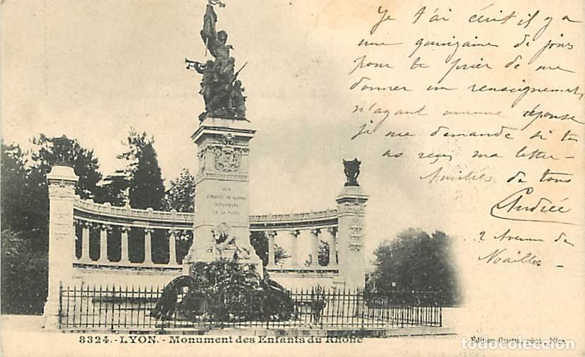 Postales: France - 69 - Lyon - Monument des Enfants du Rhone - Pr&eacute;curseur - Oblit&eacute;ration ronde de 1903 - CPA -
