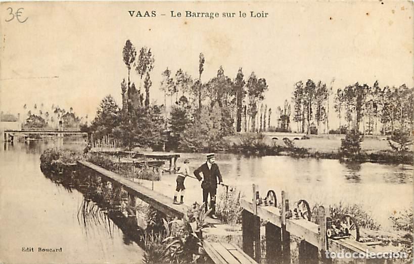 Cartoline: France - 72 - Vaas - Le Barrage sur le Loir - Anim&eacute;e - Correspondance - Oblit&eacute;ration ronde de 1919 -