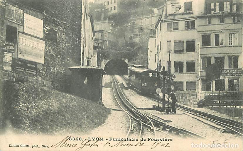 Cartoline: France - 69 - Lyon - Funiculaire de Fourvi&egrave;re - Anim&eacute;e - Pr&eacute;curseur - Oblit&eacute;ration ronde de 1902 - C