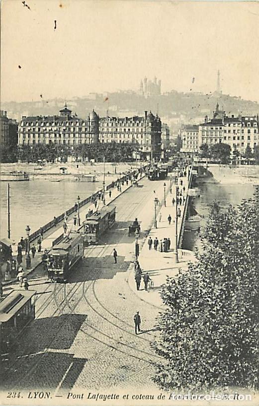 Postkarten: France - 69 - Lyon - Pont Lafayette et coteau de Fouvi&egrave;re - Anim&eacute;e - Tramway - Correspondance - Obli
