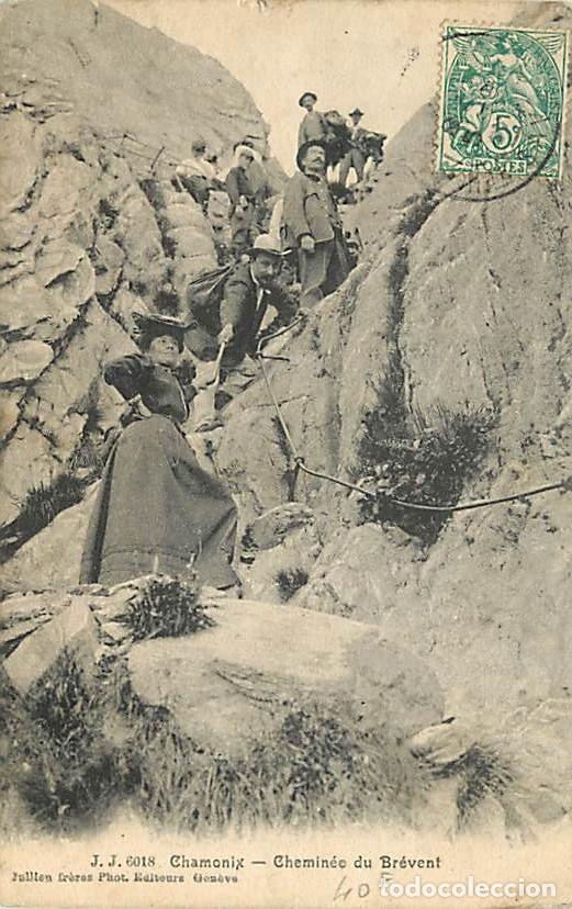 Postkarten: France - 74 - Chamonix - Mont-Blanc - Chemin&eacute;e du Br&eacute;vent - Anim&eacute;e - Alpinisme - CPA - Voir Scans Re