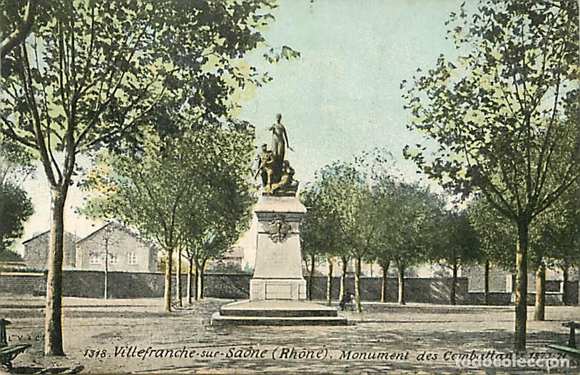 Postkarten: France - 69 - Villefranche sur Saone - Monument des combattants - Coloris&eacute;e - Oblit&eacute;ration ronde de