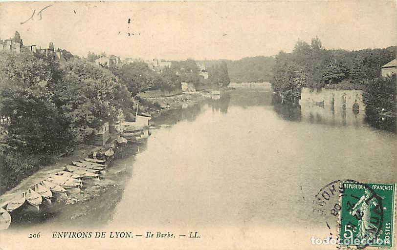 Postkarten: France - 69 - Ile Barbe - Vue sur la Saone - Oblit&eacute;ration ronde de 1908 - CPA - Voir Scans Recto-Ver