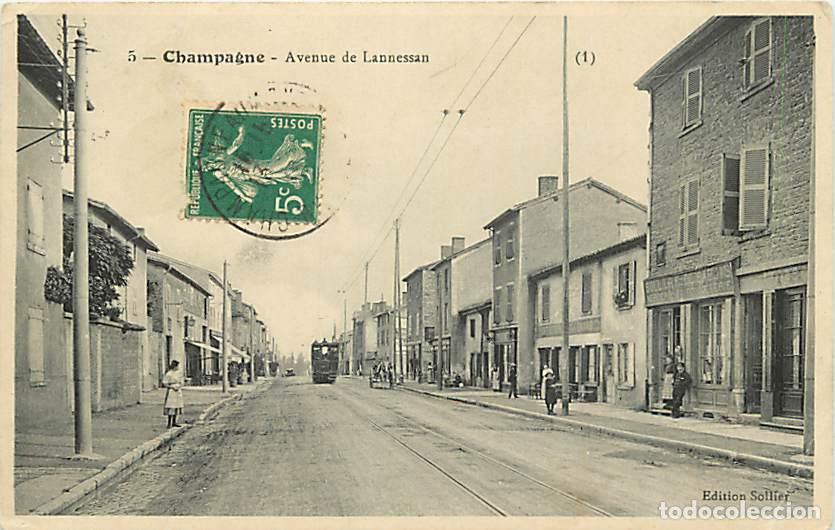 Postales: France - 69 - Champagne - Avenue de Lannessan - Anim&eacute;e - Oblit&eacute;ration ronde de 1913 - Etat pli visib