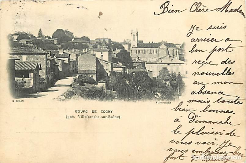 Postales: France - 69 - Cogny - Bourg de Cogny - Vue G&eacute;n&eacute;rale - Pr&eacute;curseur - Oblit&eacute;ration ronde de 1903 - Etat