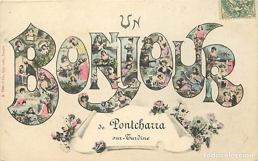 Postales: France - 69 - Pontcharra sur Turdine - Un bonjour de Pontcharra sur Turdine - Coloris&eacute;e - Voyag&eacute;e en