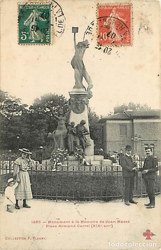 Postales: France - 75 - Paris - Monument &agrave; la M&eacute;moire de Jean Mass&eacute; - Place Armand Carrel - Anim&eacute;e - Oblit&eacute;ra