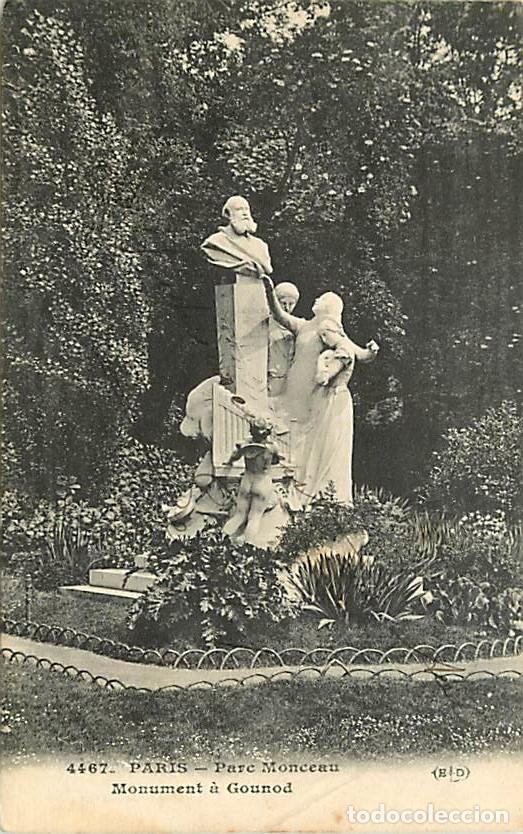 Postales: France - 75 - Paris - Parc Monceau - Monument &agrave; Gounod - Correspondance - Voyag&eacute;e en 1919 - CPA - Vo