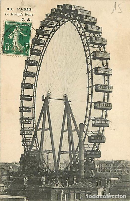 Postales: France - 75 - Paris - La Grande Roue - Man&egrave;ge - Attractions - Oblit&eacute;ration ronde de 1913 - CPA - Voi