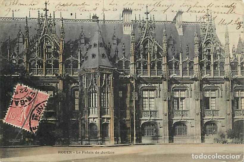Postales: France - 76 - Rouen - Le Palais de Justice - Coloris&eacute;e - Oblit&eacute;ration ronde de 1904 - CPA - Voir Sca