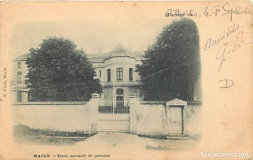 Cartoline: France - 71 - Macon - Ecole normale de gar&ccedil;ons - Pr&eacute;curseur - Oblit&eacute;ration ronde de 1903 - CPA - Voi