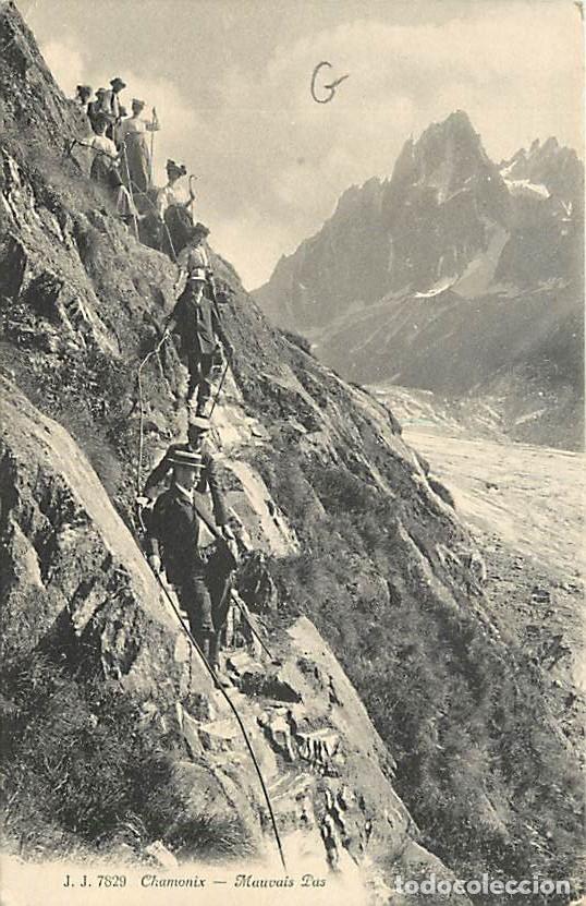 Postales: France - 74 - Chamonix - Mont-Blanc - Mauvais Pas - Anim&eacute;e - Alpinisme - CPA - Voir Scans Recto-Vers
