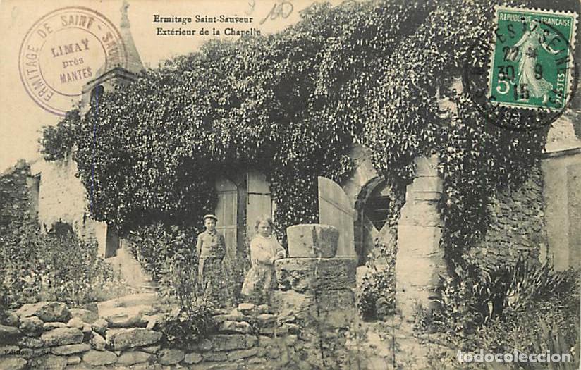 Postales: France - 78 - Limay - Ermitage Saint-Sauveur - Ext&eacute;rieur de la Chapelle - Anim&eacute;e - Enfants - Oblit&eacute;r