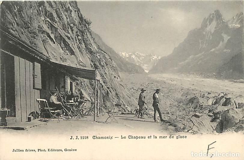 Postales: France - 74 - Chamonix - Mont-Blanc - Le Chapeau et la mer de glace - Anim&eacute;e - CPA - Voir Scans Rect