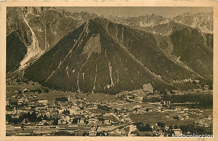 Postales: France - 74 - Chamonix - Mont-Blanc - Chamonix et le Br&eacute;vent vus de la Cascade de Blaiti&egrave;re - CPA -