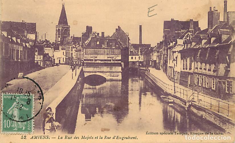 Postales: France - 80 - Amiens - La Rue des Majots et la Rue d'Eugoulvent - Anim&eacute;e - Oblit&eacute;ration ronde de 192