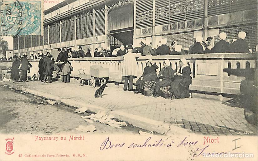Postales: France - 79 - Niort - Paysannes au March&eacute; - Anim&eacute;e - Pr&eacute;curseur - Oblit&eacute;ration ronde de 1905 - Excel
