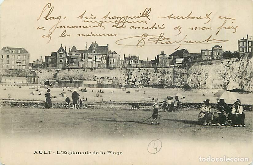 Postales: France - 80 - Ault - L-'Esplanade de la Plage - Anim&eacute;e - Sc&egrave;nes de Plage - Pr&eacute;curseur - Oblit&eacute;ration