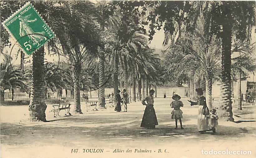 Cartoline: France - 83 - Toulon - All&eacute;es des Palmiers - Anim&eacute;e - Oblit&eacute;ration ronde de 1913 - CPA - Voir Scans