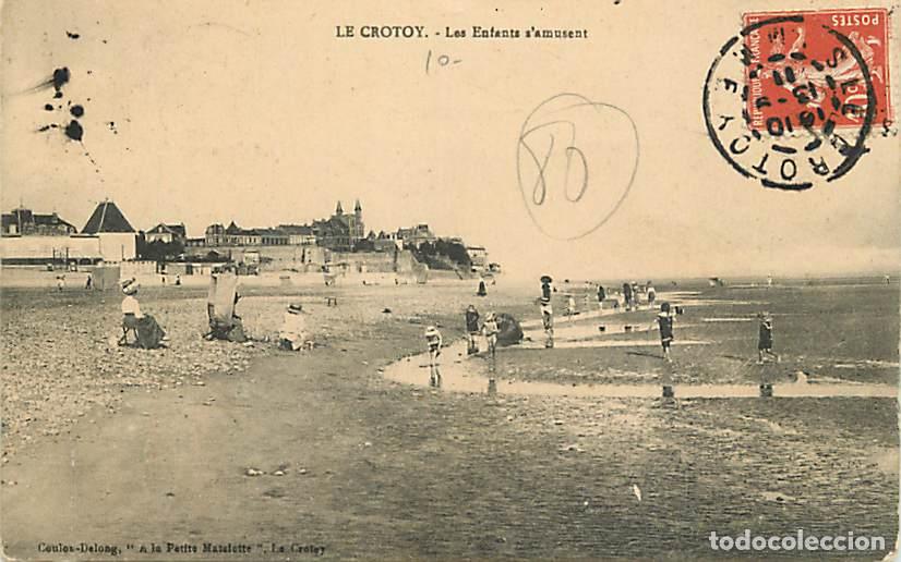 Cartoline: France - 80 - Le Crotoy - Les Enfants s'amusent - Anim&eacute;e - Sc&egrave;nes de Plage - Correspondance - Oblit&eacute;