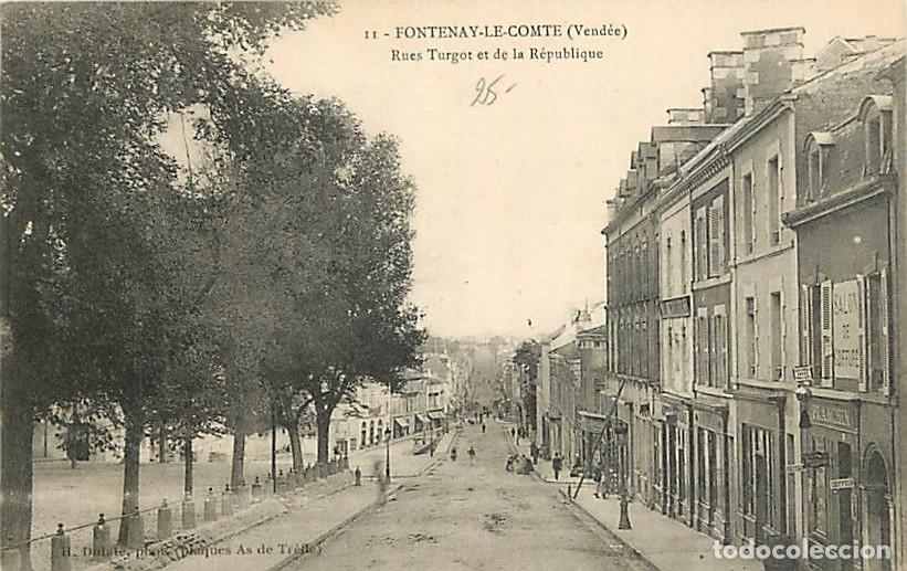 Postales: France - 85 - Fontenay le Comte - Rues Turgot et de la R&eacute;publique - Anim&eacute;e - Correspondance - CPA -