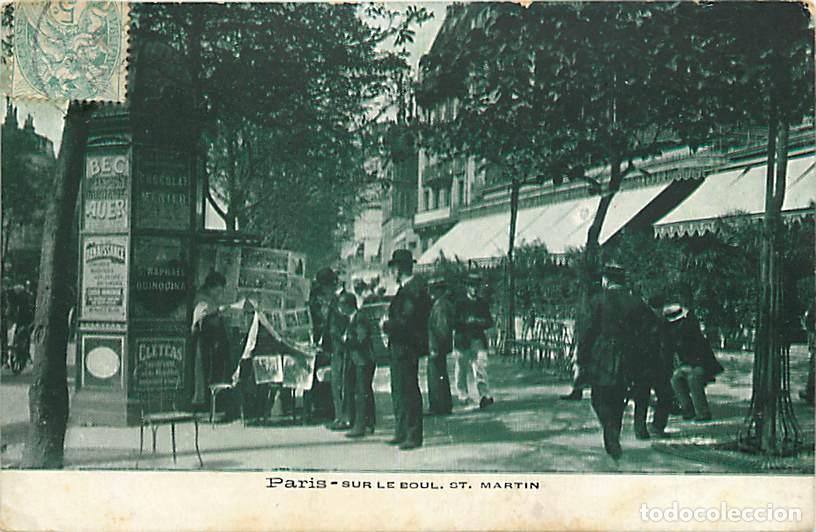 Postales: France - 75 - Paris - Sur le Boul Saint Martin - Anim&eacute;e - Oblit&eacute;ration ronde de 1908 - CPA - Voir Sc