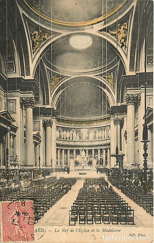 Cartes Postales: France - 75 - Paris - La Nef de l'Eglise de la Madeleine - Oblit&eacute;ration ronde de 1907 - CPA - Voir S