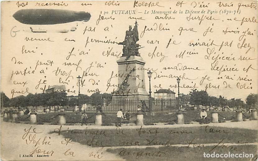 Cartes Postales: France - 92 - Puteaux - Le Monument de la D&eacute;fense de Paris - Anim&eacute;e - Correspondance - Voyag&eacute;e en 19