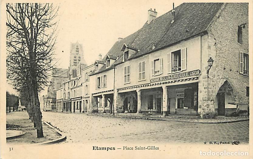 Cartes Postales: France - 91 - Etampes - Place Saint-Gilles - Restaurant Molon-Lalucque - CPA - Voir Scans Recto-Vers
