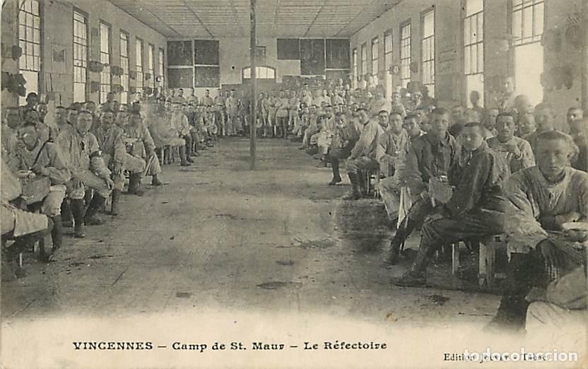 Postales: France - 94 - Vincennes - Camp de Saint-Maur - Le R&eacute;fectoire - Anim&eacute;e - Grosse Animation - Militaria