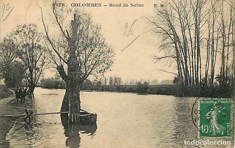 Postales: France - 92 - Colombes - Bord de Seine - Anim&eacute;e - Correspondance - Oblit&eacute;ration ronde de 1923 - CPA