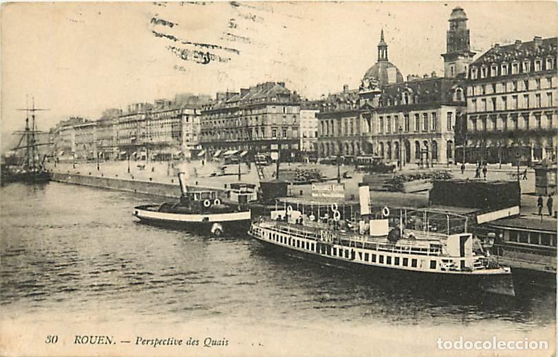 Postales: France - 76 - Rouen - Perspective des Quais - Anim&eacute;e - Bateaux - CPA - Voir Scans Recto-Verso