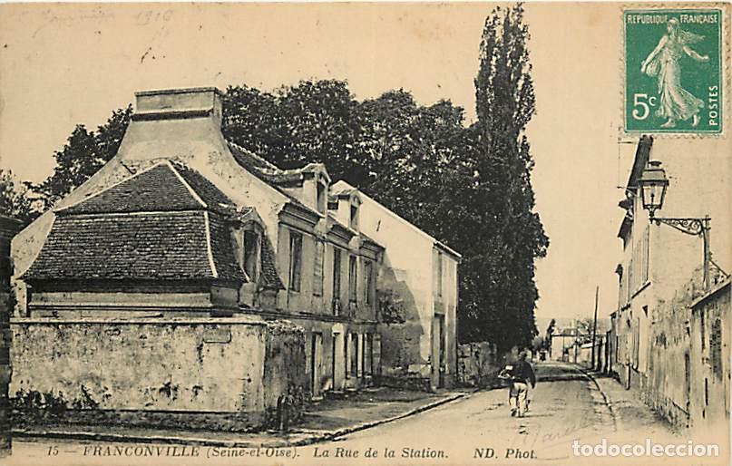 Postais: France - 95 - Franconville - La Rue de la Station - Anim&eacute;e - Oblit&eacute;ration ronde de 1916 - CPA - Voir