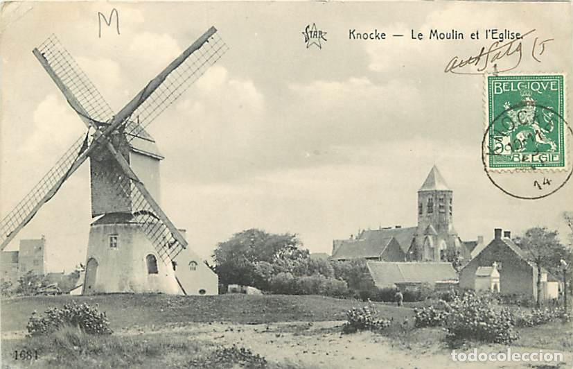 Postais: Belgique - Knocke - Le Moulin &agrave; vent et l'Eglise - CPA - Voir Scans Recto-Verso