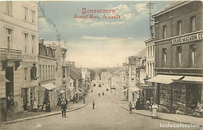 Cartoline: Belgique - Bonsecours - Grand'Rue - Descente - Anim&eacute;e - Oblit&eacute;ration ronde de 1914 - CPA - Voir Scan