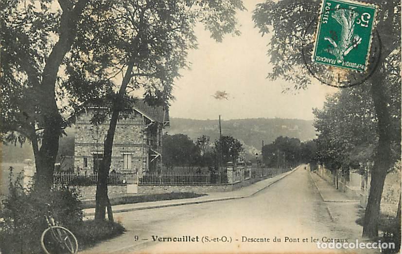 Cartoline: France - 78 - Vernouillet - Descente du Pont et les Coteaux - Etat l&eacute;ger pli visible - CPA - Voir Sc