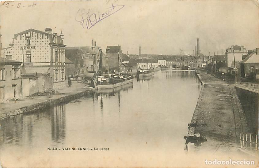 Cartoline: France - 59 - Valenciennes - Le Canal - Anim&eacute;e - P&eacute;niches - Pr&eacute;curseur - Oblit&eacute;ration ronde de 1904