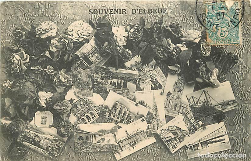 Cartoline: France - 76 - Elbeuf - Multivues - Oblit&eacute;ration ronde de 1907 - Etat l&eacute;ger pli visible - CPA - Voir