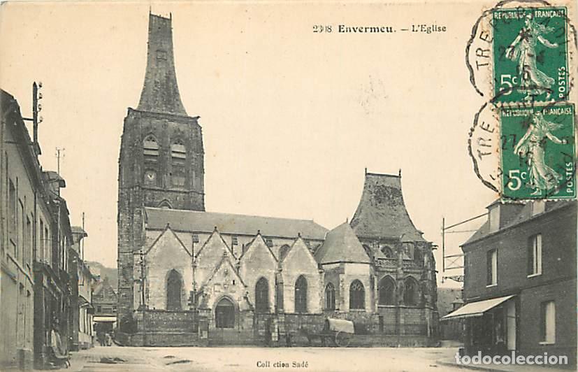 Cartoline: France - 76 - Envermeu - L'Eglise - Correspondance - Oblit&eacute;ration ronde de 1916 - CPA - Voir Scans R