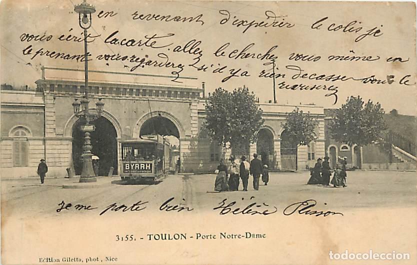Cartoline: France - 83 - Toulon - Porte Notre Dame - Anim&eacute;e - Tramway - Pr&eacute;curseur - Oblit&eacute;ration ronde de 1902