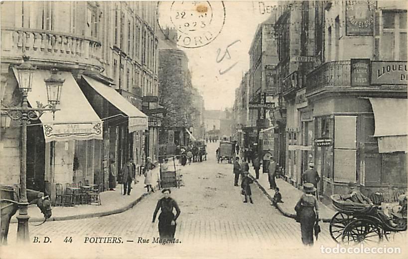 Postkarten: France - 86 - Poitiers - Rue Magenta - Anim&eacute;e - Correspondance - Oblit&eacute;ration ronde de 1923 - CPA -