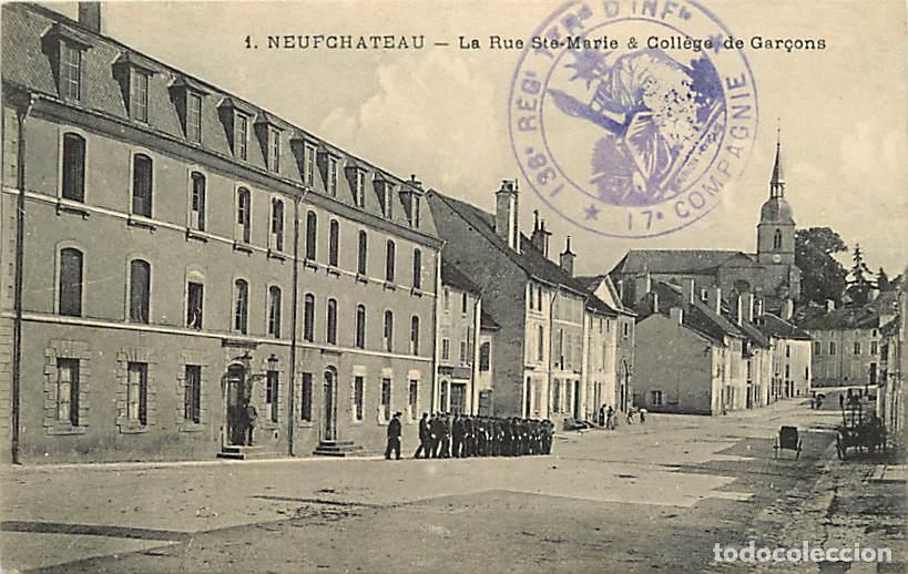 Postkarten: France - 88 - Neufchateau - La Rue Sainte Marie et Coll&egrave;ge de Gar&ccedil;ons - Anim&eacute;e - Correspondance - Vo